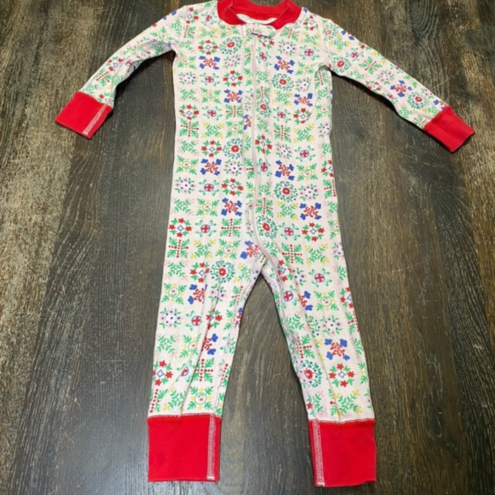 HANNA ANDERSSON Baby Organic Zip Sleeper Swedish Garland 80 18-24 months EUC